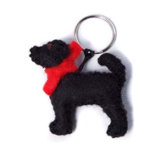 Amica Accessories Zwarte labrador vilten sleutelhanger 003 Amica Accessories Zwarte labrador vilten sleutelhanger 003