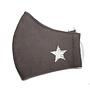Face Mask Cotton Dark Grey with star 296