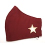 Mascarilla de algodón Rojo Oscuro con estrella 298