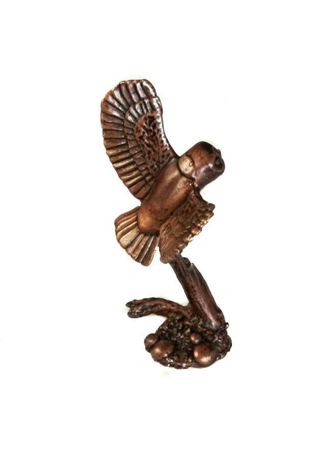 Tawny Owl Flying Bronze 75