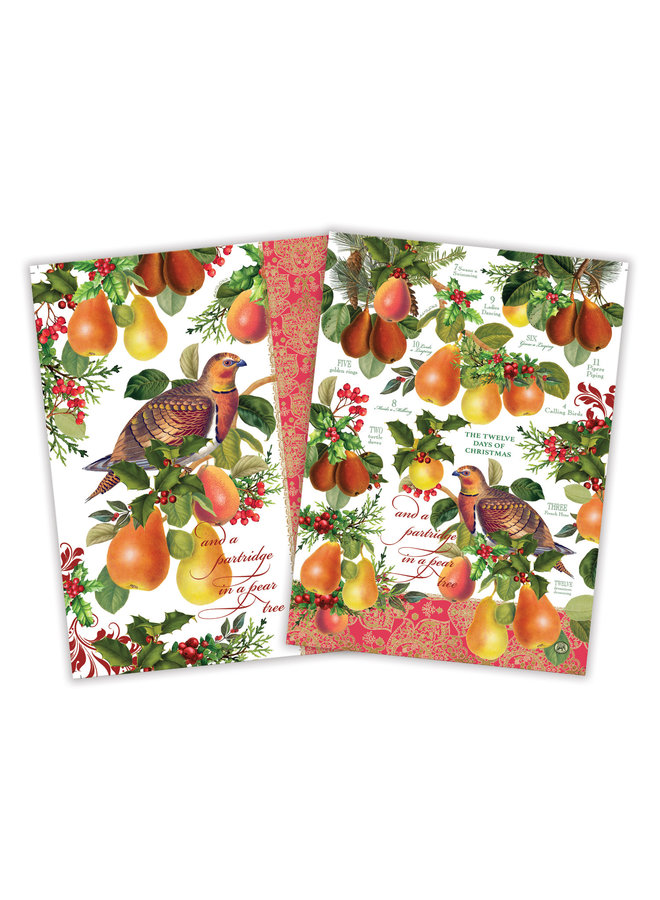 In a Pear Tree Kitchen Towel Set of 2