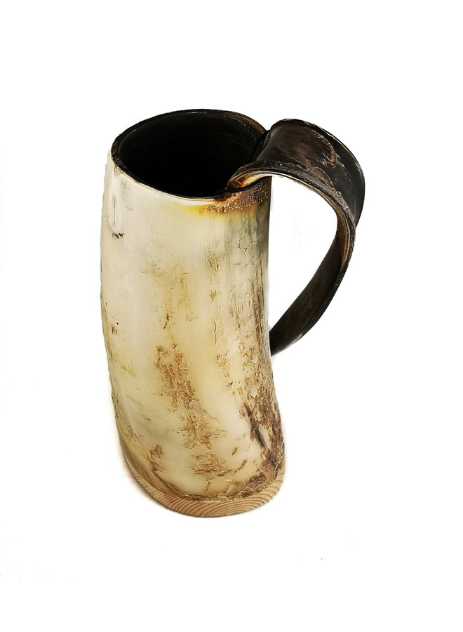 Rustic Horn Drinking Mug Tappered Handle 51