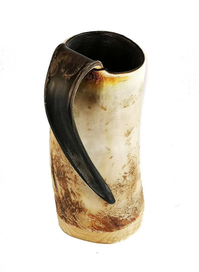 Rustic Horn Drinking Mug Tappered Handle 51