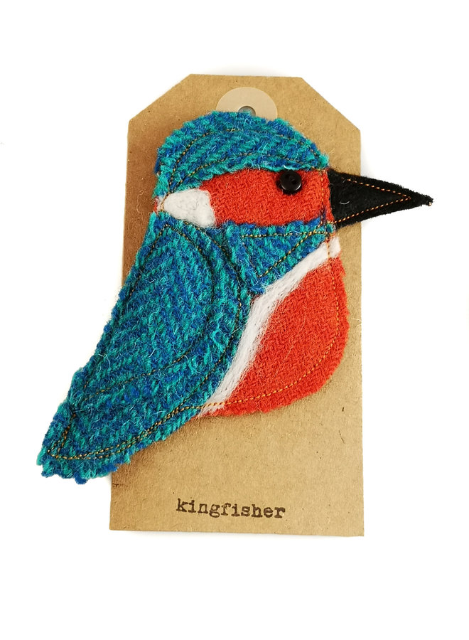 Kingfisher Bird Felt Brooch 06