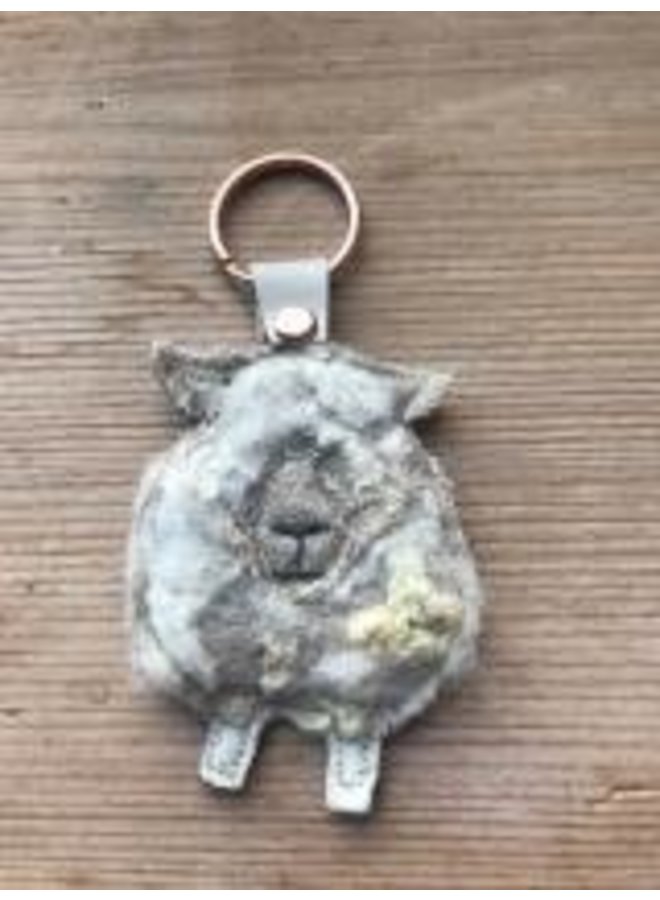 White Faced Sheep Creature Felt Keyring 13