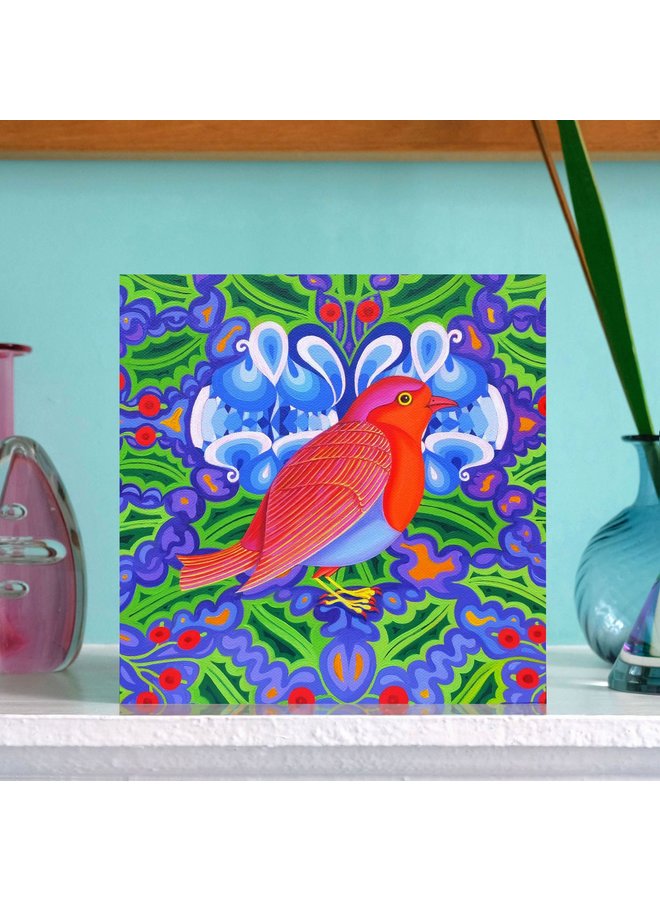 Рождественская открытка Робин 15 х 15 см