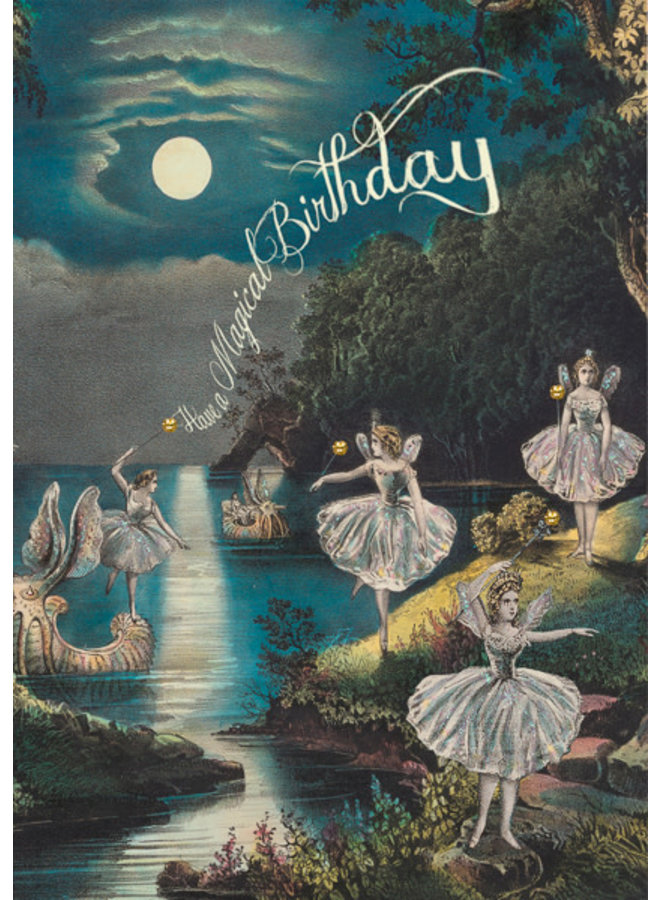 Fairy Grotto Magic Birthday glitter card