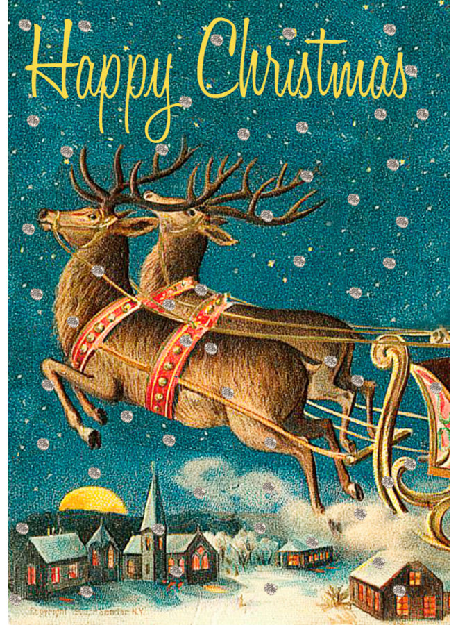 Блестящая открытка в канун Рождества