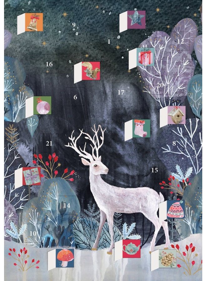 Рождественский календарь серебряного оленя