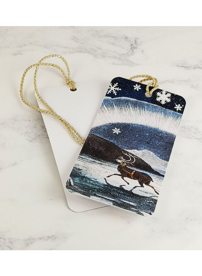 Sleigh Vintage Glitter Gift Tag 64