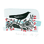 Blackbird & Berries card by Angela Harding