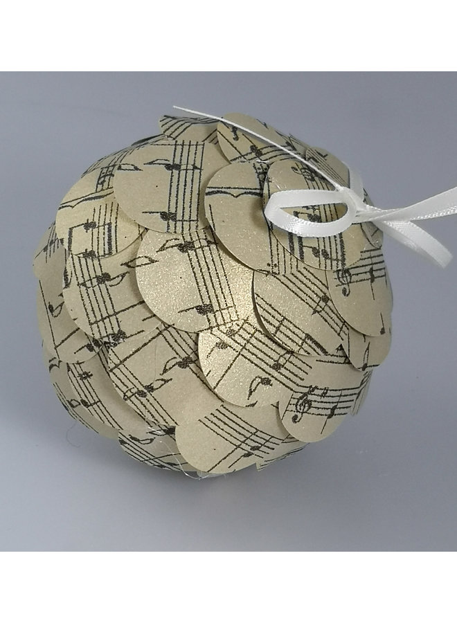 Musical gold paper bauble 38