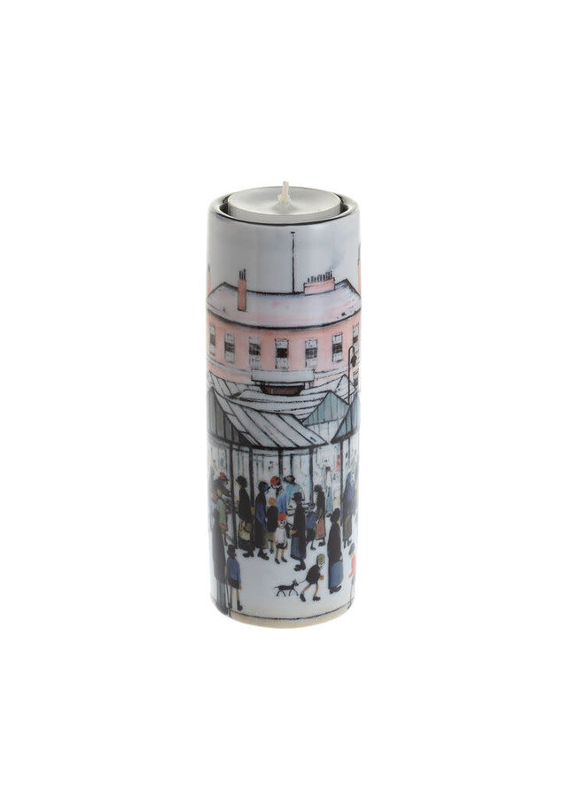 Lowry Market Scene Tea Light Holder Ceramic