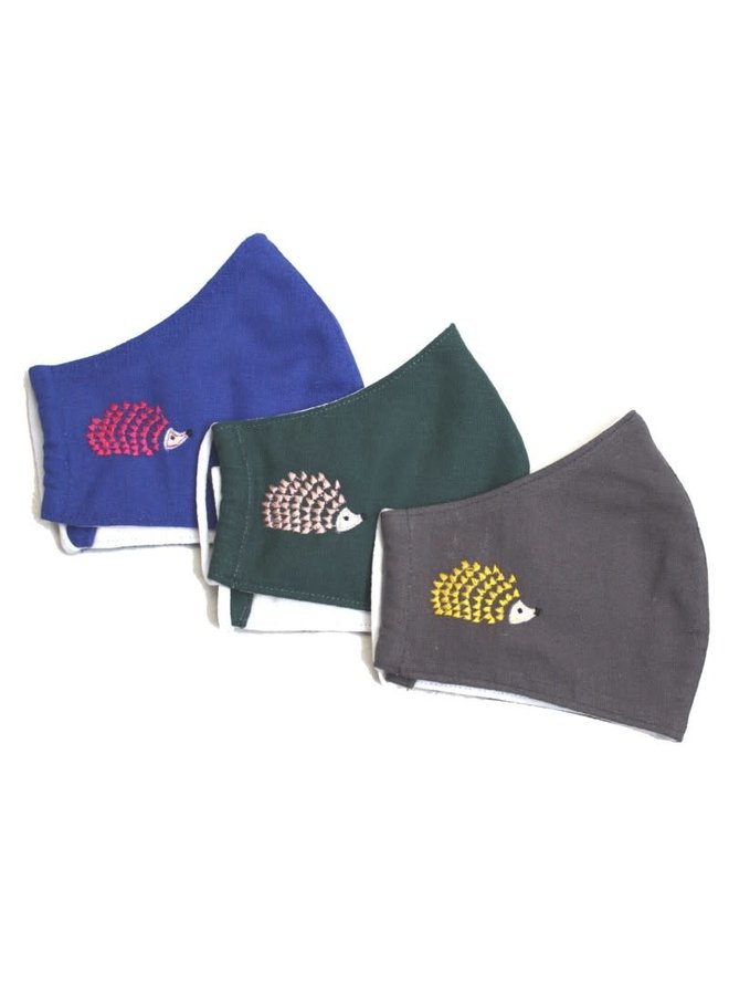 Hedgehog Face Mask Cotton Blue 602