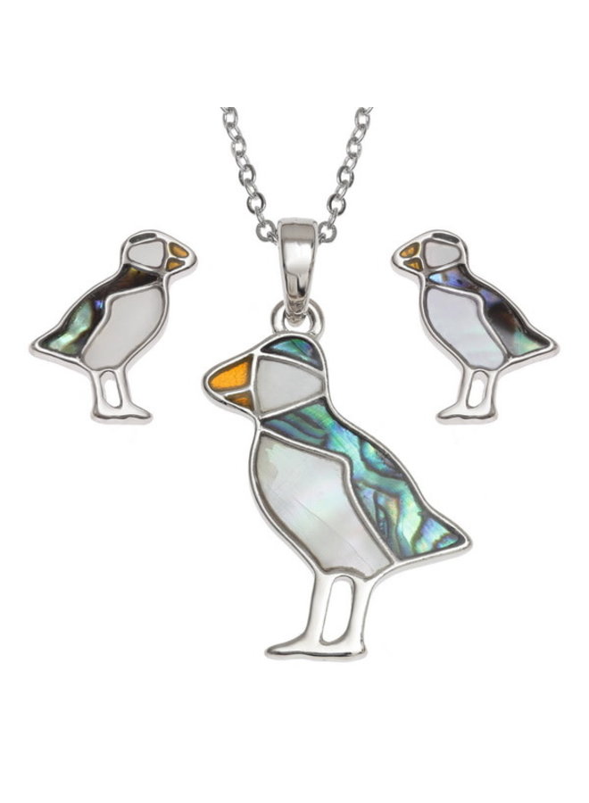 Puffin Inlaid Paua shell  necklace only 546