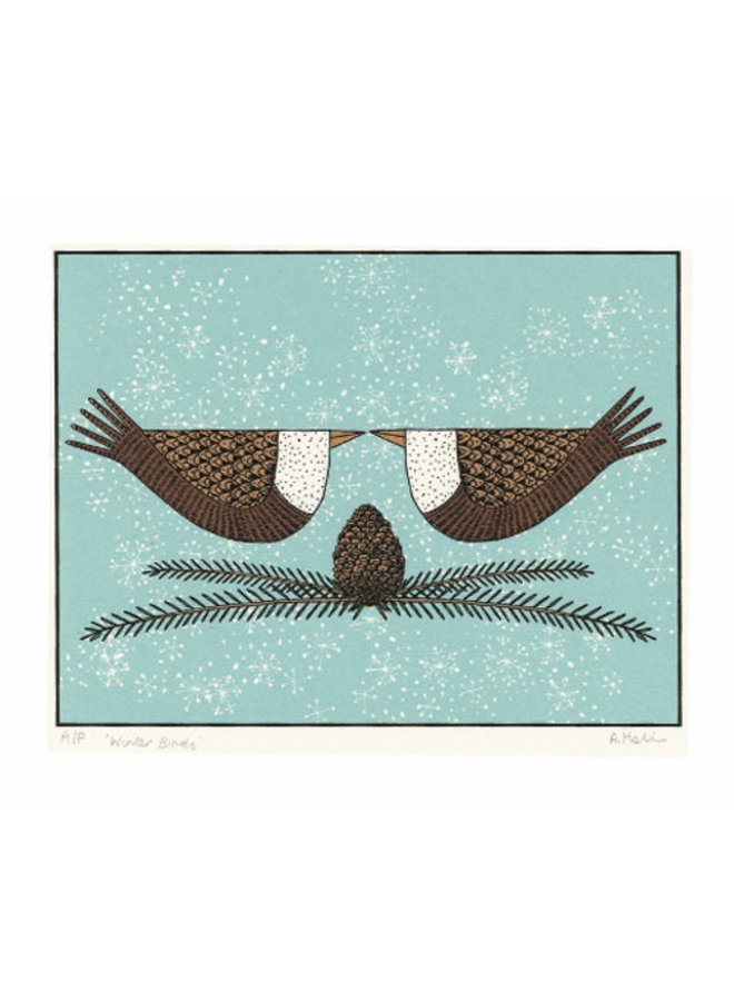 Winter Birds card by Alice Melvin
