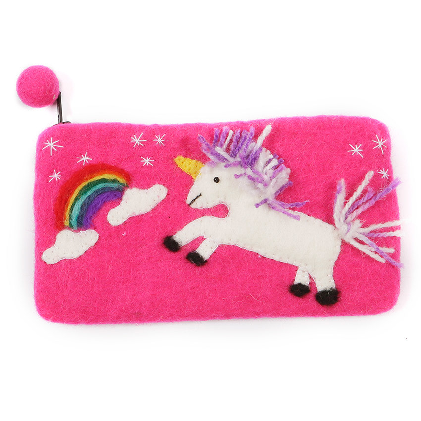 Pretty Craft Federmäppchen Einhorn und Regenbogen Filz 33 -  WASSERSTRASSENGALERIE SHOP