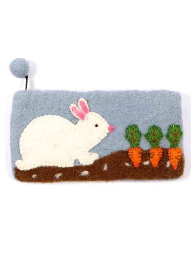 Rabbit and Carrots Pencil Case Felt 32