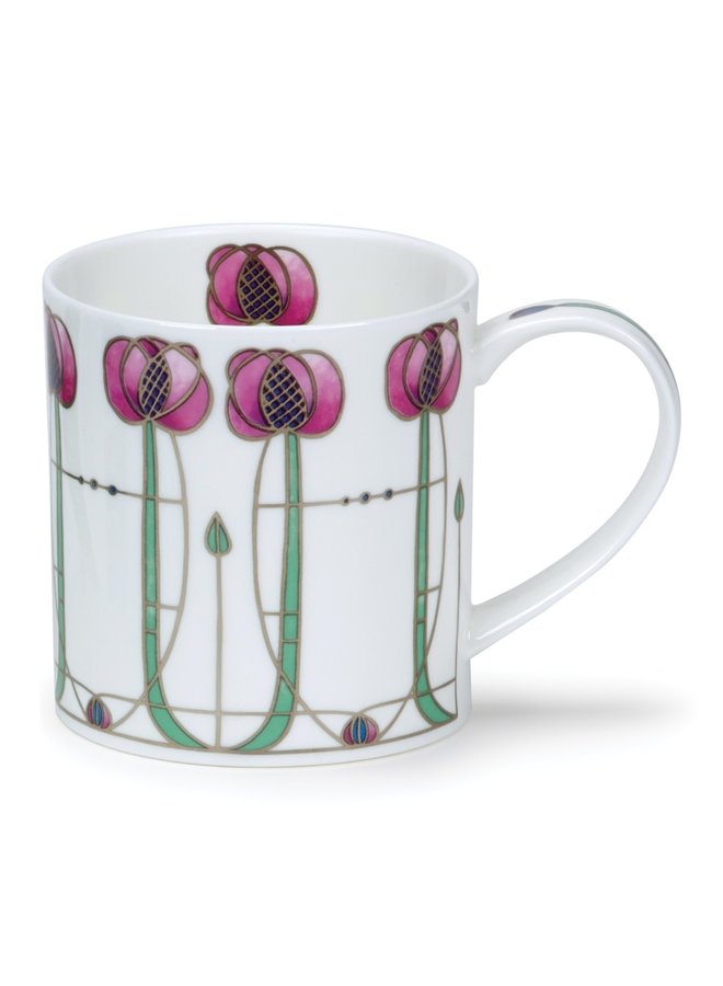 Taza rosa con diseño Art Nouveau 91