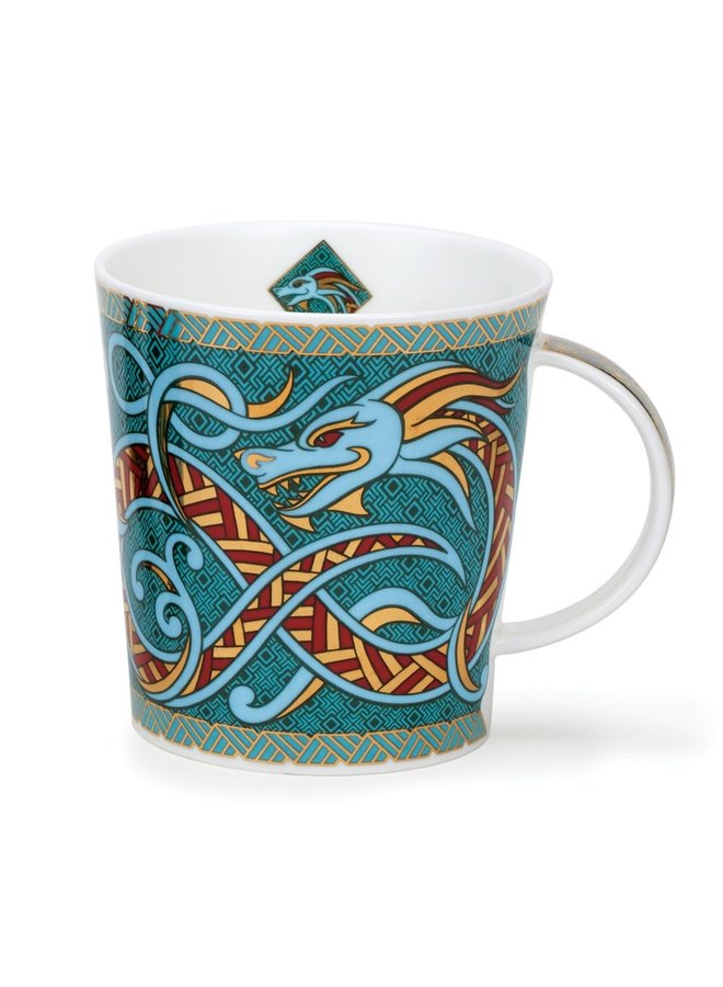 Dragon  Mug Turquiose & Gold by David Broadhurst 94