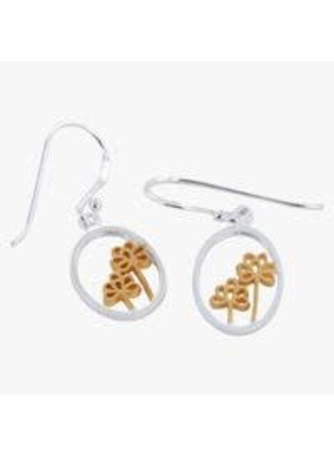 Boucles d'Oreilles Argent et Or Fleur de Sureau 25