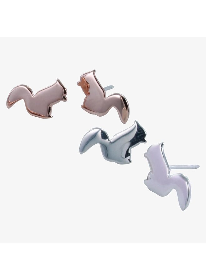 Squirrel Silver Stud Earrings 32