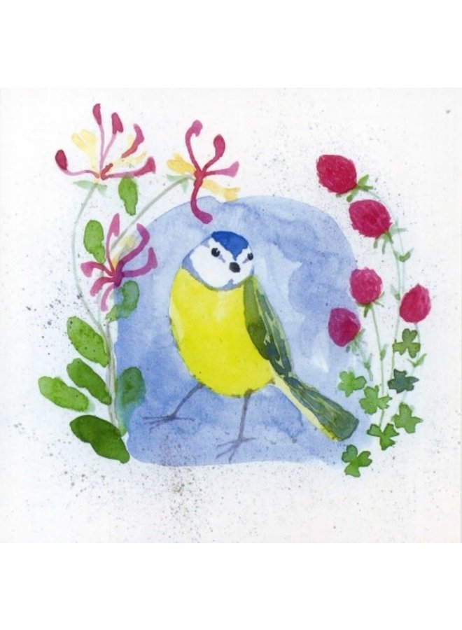 Summer Blue Tit by Julia Crimmen 140x140mm card