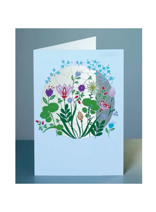 Flowers in a Circle Laser cut card