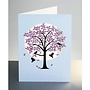 Pink Tree with Black Birds Laser cut card
