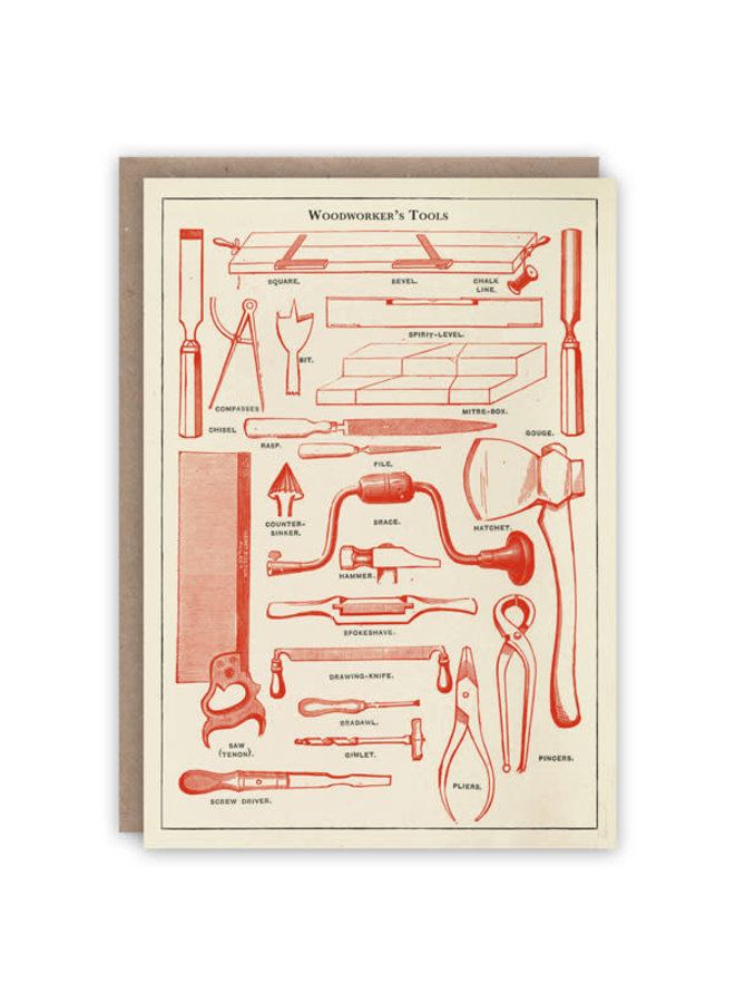 Carte de livre de modèles d'outils de menuisier