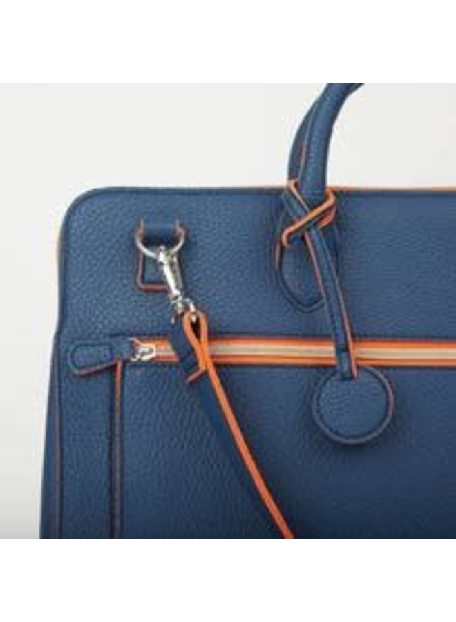 Cartera Porta documentos y portátil Azul marino y naranja 052