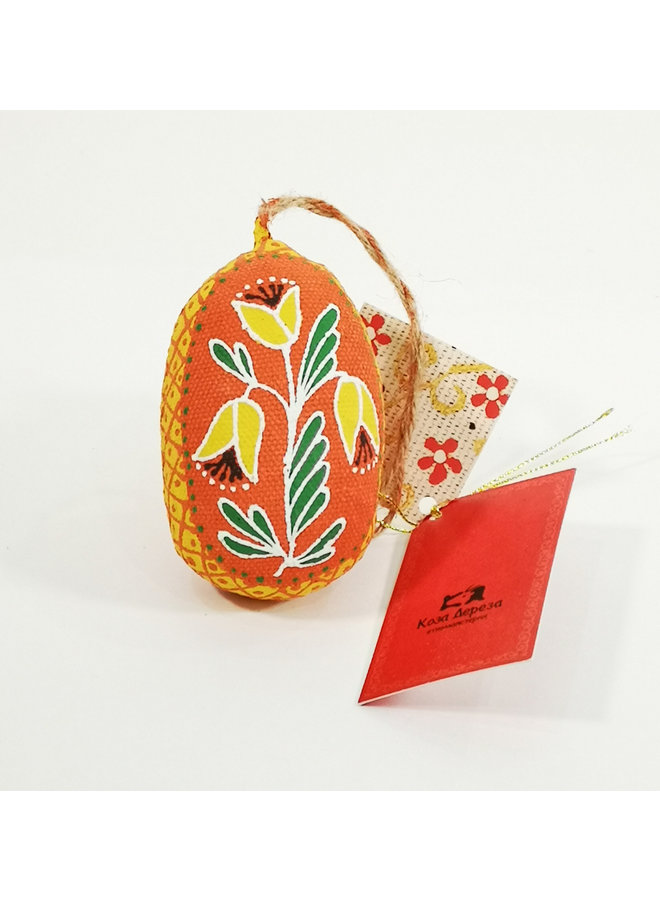 Orange Easter Egg with Flower  decoration