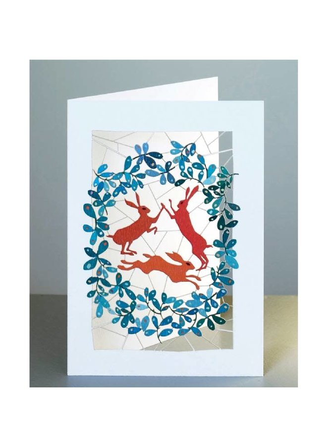 3 Hares Laser cut card