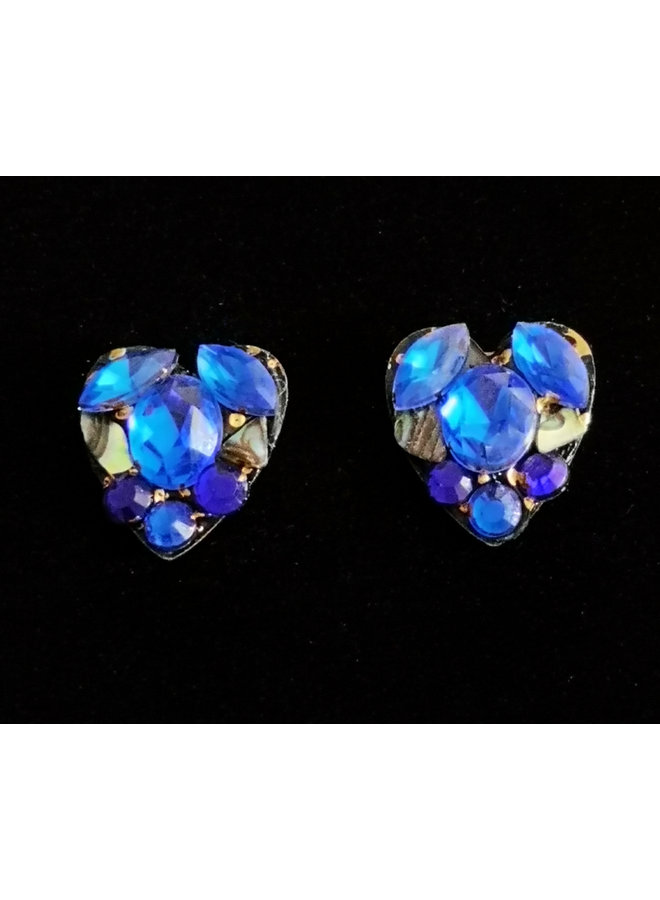 Blue Heart Stud Earrings 244