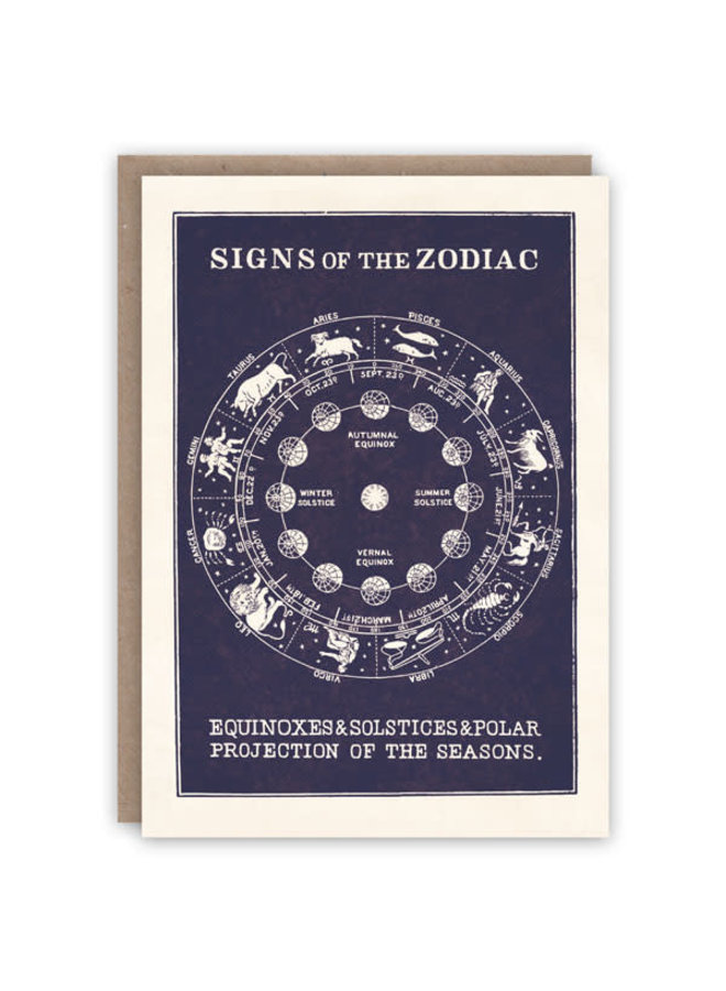 Tarjeta de libro de patrones del zodiaco