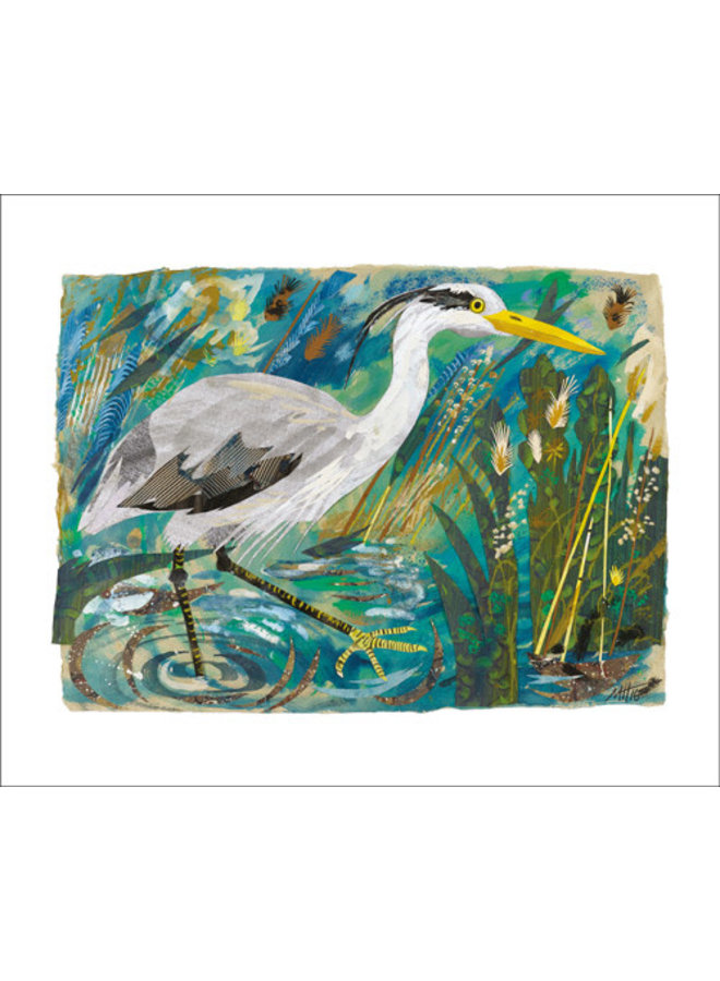 Carte de collage Heron par Mark Hearld