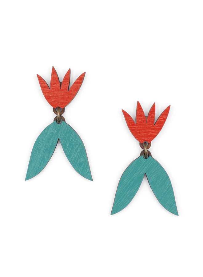 Flame Twins  Stud Earrings 044