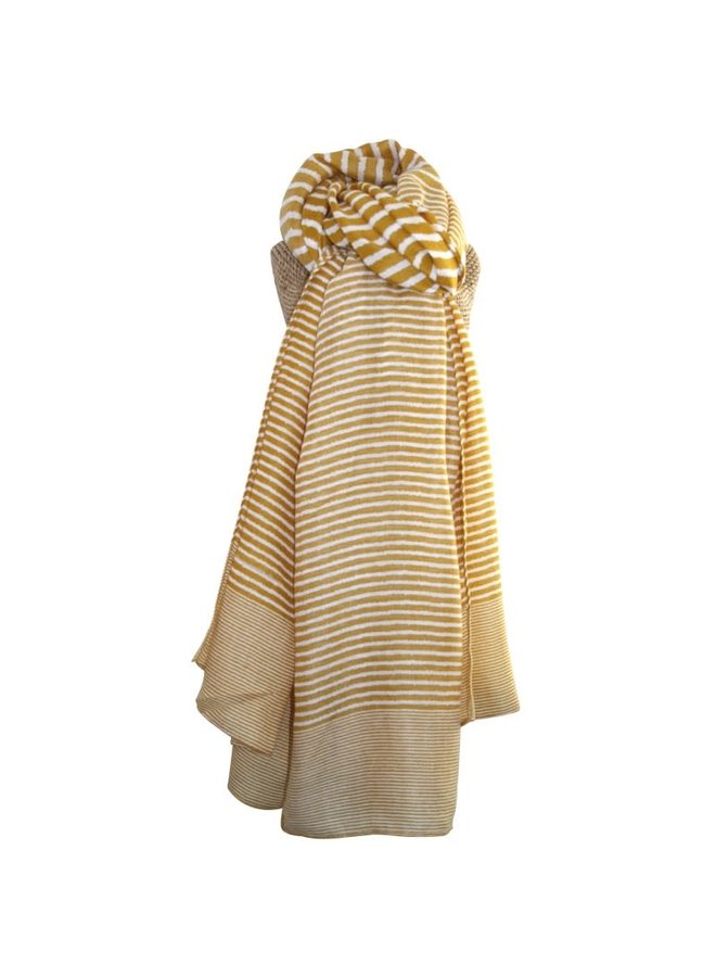 Yellow and White Cross Stripe  Scarf   267