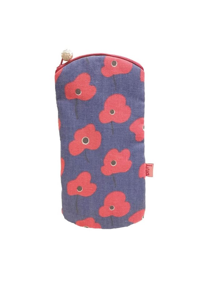 Poppy Botanic Print Leichte Brille Geldbörse Blau Rosa 302