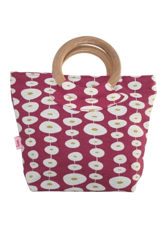 Round Handle Bag Raspberry Oval link 458