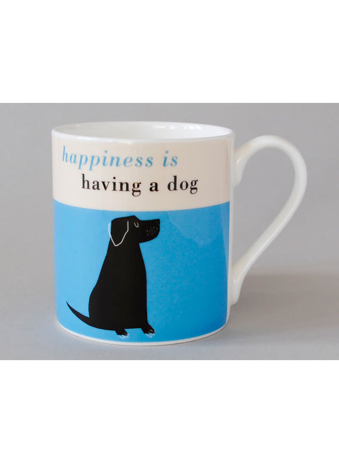 Happiness Black Lab. Grande tasse turquoise 174