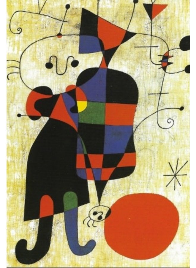 Dog in Front of the Sun by Miro Artists Postcard