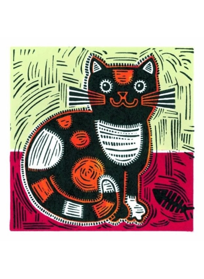 Calico Cat by Susie Lacome 140 x 140mm card