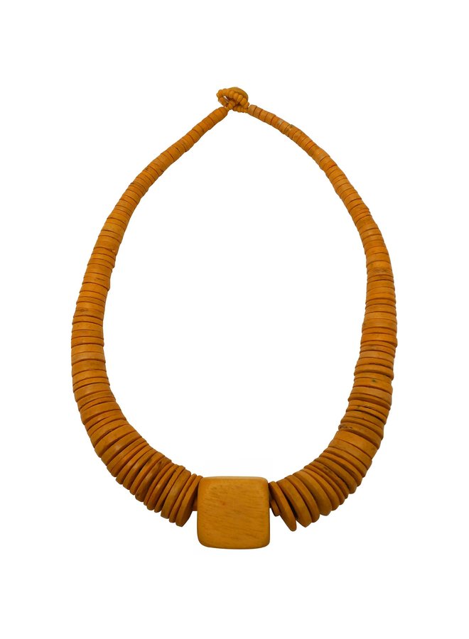 Collier Cercle et Carré Coco Moutarde 064