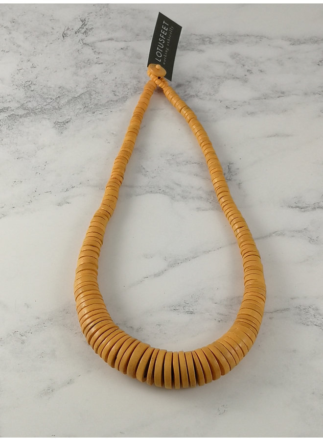 Mustard Graduated coco disc necklace 059