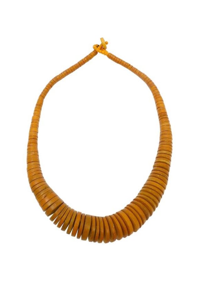 Mustard Graduated coco disc necklace 059