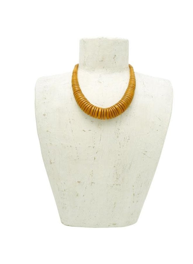 Mustard Graduated coco disc necklace 059