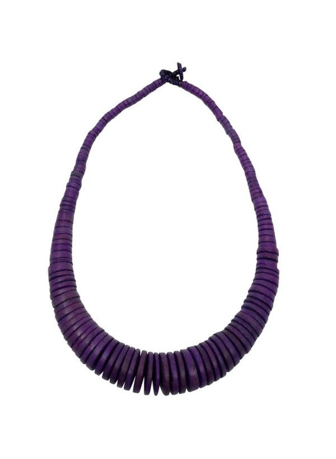 Purple Graduated Coco Disc Necklace 083