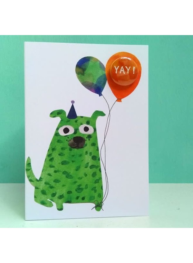 ¡HURRA! Tarjeta de insignia de globo 66