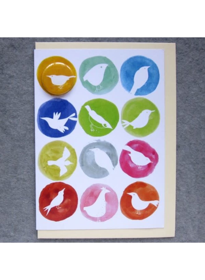 Карточка-значок «Птицы в цвете» 70